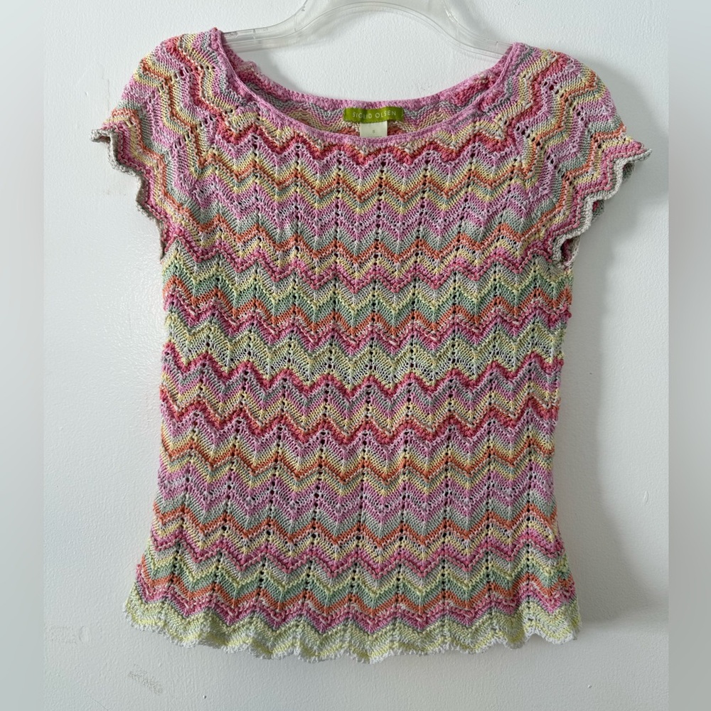 Sigrid Olsen Y2K Pastel Knit Top